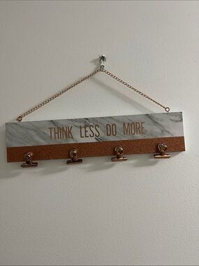 Hangable Note/Photo Board: “Think Less, Do More”